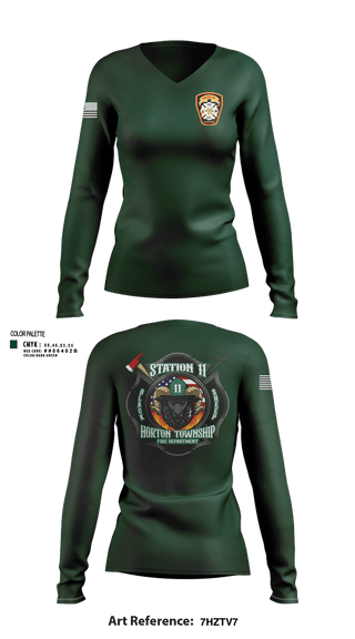 Womens Long Sleeve Vneck Shirt, Horton Township, Fire Department, Teamtime, Team time, sublimation, custom sports apparel, team uniforms, spirit wear, spiritwear, sports uniforms, custom shirts, team store, custom team store, fundraiser sports, apparel fundraiser