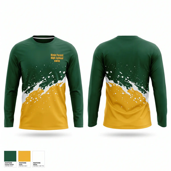 Long Sleeve Performance Shirt, Klein Forest High School swim, Swimming, Teamtime, Team time, sublimation, custom sports apparel, team uniforms, spirit wear, spiritwear, sports uniforms, custom shirts, team store, custom team store, fundraiser sports, apparel fundraiser