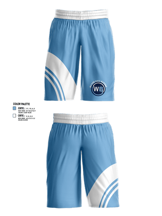 Womens Basketball Shorts, Wilson Hall Barons, Women's Basketball, Teamtime, Team time, sublimation, custom sports apparel, team uniforms, spirit wear, spiritwear, sports uniforms, custom shirts, team store, custom team store, fundraiser sports, apparel fundraiser