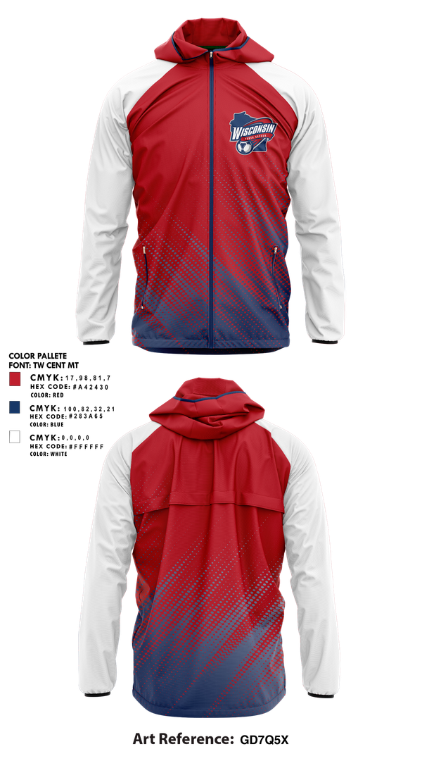 Windbreaker, Wisconsin Youth Soccer Association, Men's Soccer, Teamtime, Team time, sublimation, custom sports apparel, team uniforms, spirit wear, spiritwear, sports uniforms, custom shirts, team store, custom team store, fundraiser sports, apparel fundraiser