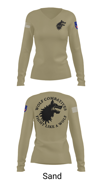 Wolf Combatives Women's Long Sleeve V-neck Shirt - 97