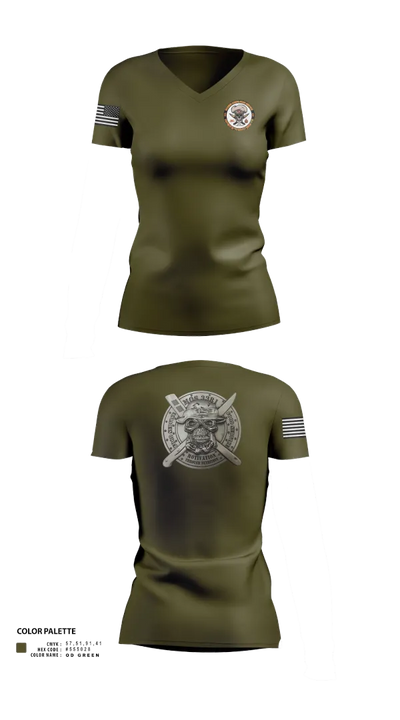 Marine wing support squadron 273 21344026 Women's Short Sleeve V-neck Shirt - 21