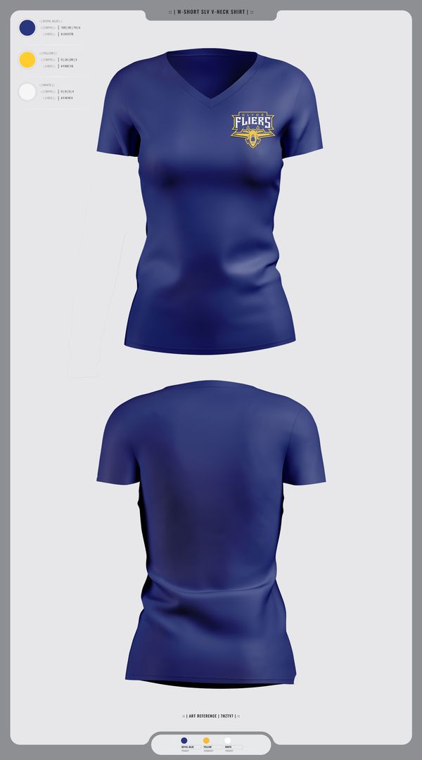 Womens Short Sleeve Vneck Shirt, Clyde Fliers, Golf, Teamtime, Team time, sublimation, custom sports apparel, team uniforms, spirit wear, spiritwear, sports uniforms, custom shirts, team store, custom team store, fundraiser sports, apparel fundraiser