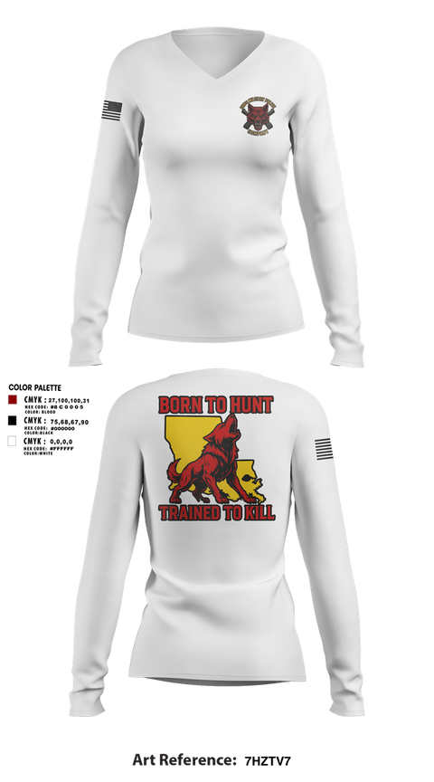 Womens Long Sleeve Vneck Shirt, 239th Military Police Company, , Teamtime, Team time, sublimation, custom sports apparel, team uniforms, spirit wear, spiritwear, sports uniforms, custom shirts, team store, custom team store, fundraiser sports, apparel fundraiser