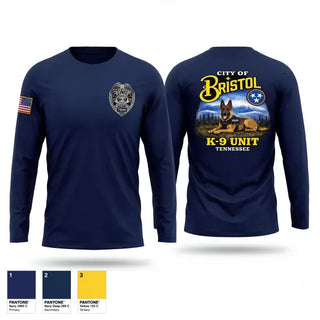 Long Sleeve Performance Shirt, Bristol Tennessee Police Department K9 Unit, Police, Teamtime, Team time, sublimation, custom sports apparel, team uniforms, spirit wear, spiritwear, sports uniforms, custom shirts, team store, custom team store, fundraiser sports, apparel fundraiser