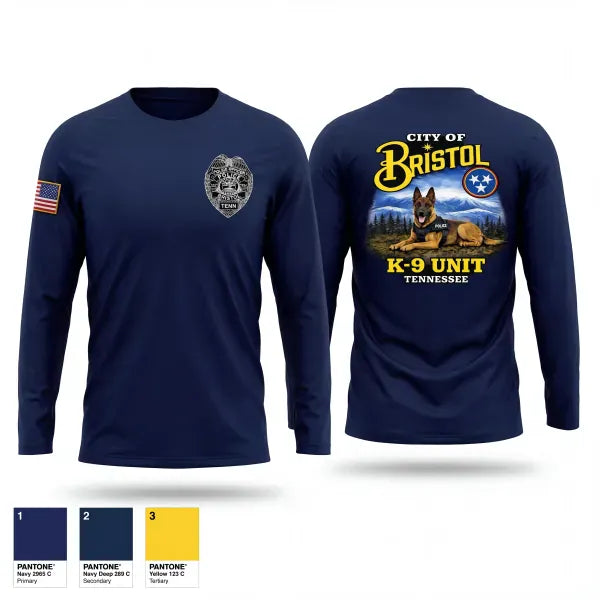 Long Sleeve Performance Shirt, Bristol Tennessee Police Department K9 Unit, Police, Teamtime, Team time, sublimation, custom sports apparel, team uniforms, spirit wear, spiritwear, sports uniforms, custom shirts, team store, custom team store, fundraiser sports, apparel fundraiser