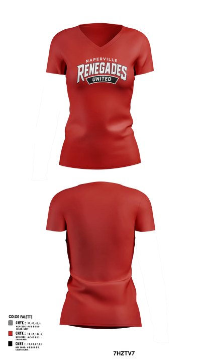 Naperville Renegades Women's Short Sleeve V-neck Shirt - 10