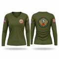 54th Medical company Women's Long Sleeve V-neck Shirt - 1