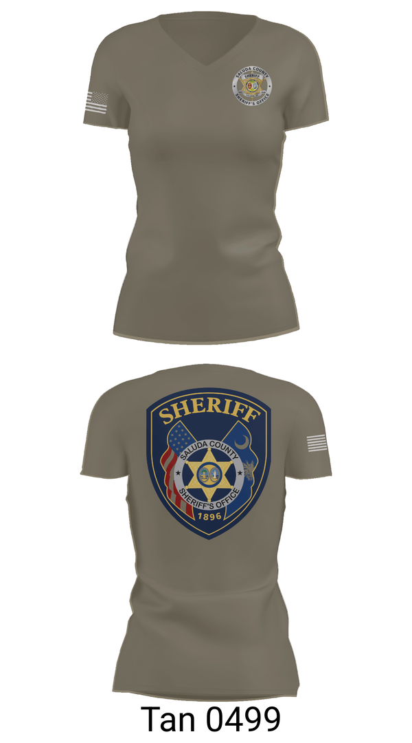 Womens Short Sleeve Vneck Shirt, Saluda County Sheriff's Office, Police, Teamtime, Team time, sublimation, custom sports apparel, team uniforms, spirit wear, spiritwear, sports uniforms, custom shirts, team store, custom team store, fundraiser sports, apparel fundraiser