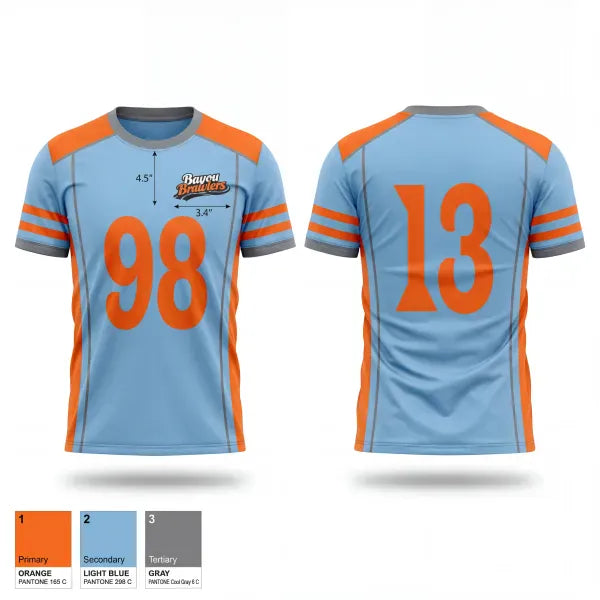 Old School Cotton Feel Shirt, Satsuma Bayou Brawlers, Softball, Teamtime, Team time, sublimation, custom sports apparel, team uniforms, spirit wear, spiritwear, sports uniforms, custom shirts, team store, custom team store, fundraiser sports, apparel fundraiser