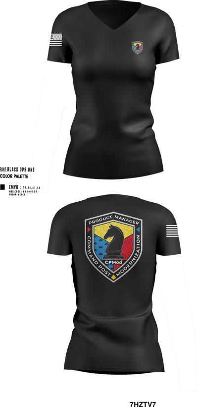 Command Post Modernization 61548186 Women's Short Sleeve V-neck Shirt - 6