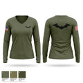 HQBN 89298596 Women's Long Sleeve V-neck Shirt - 1