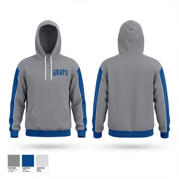 Hoodie, Grays (like the old Negro League team), Baseball, Teamtime, Team time, sublimation, custom sports apparel, team uniforms, spirit wear, spiritwear, sports uniforms, custom shirts, team store, custom team store, fundraiser sports, apparel fundraiser
