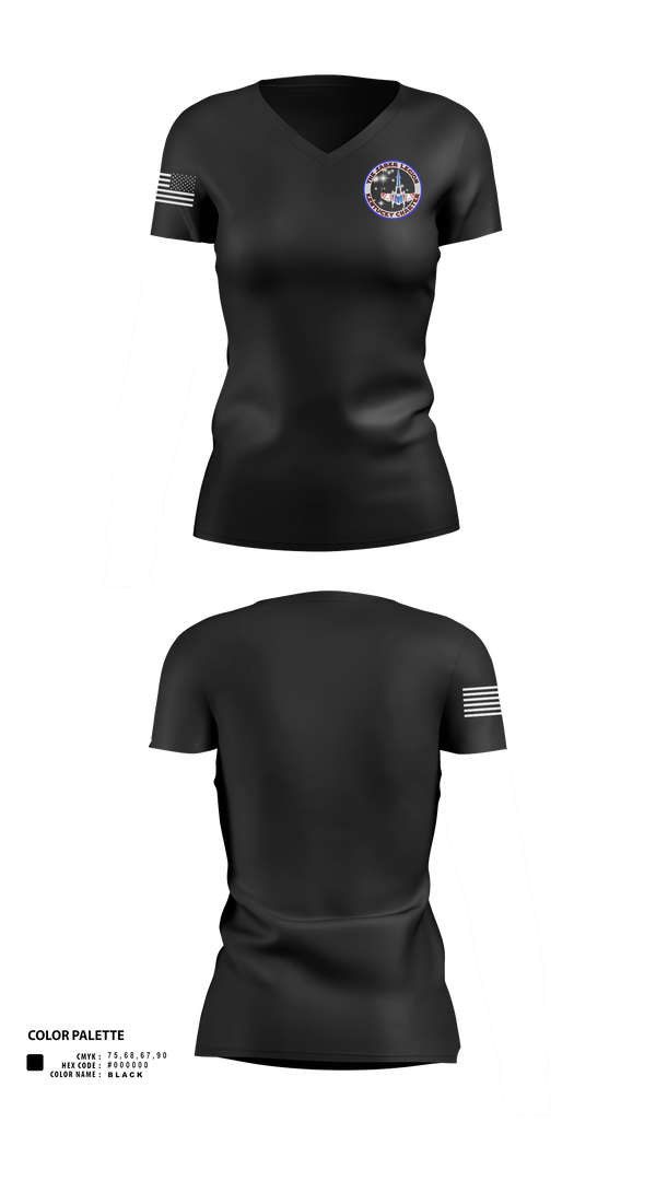 Womens Short Sleeve Vneck Shirt, The saber legion Kentucky, , Teamtime, Team time, sublimation, custom sports apparel, team uniforms, spirit wear, spiritwear, sports uniforms, custom shirts, team store, custom team store, fundraiser sports, apparel fundraiser