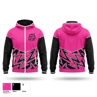 Windbreaker, Pink Thunder, Softball, Teamtime, Team time, sublimation, custom sports apparel, team uniforms, spirit wear, spiritwear, sports uniforms, custom shirts, team store, custom team store, fundraiser sports, apparel fundraiser