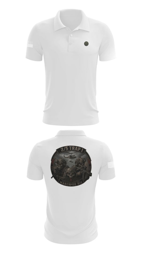 Short Sleeve Performance Polo, 2/5 TRAP 1, Marines, Teamtime, Team time, sublimation, custom sports apparel, team uniforms, spirit wear, spiritwear, sports uniforms, custom shirts, team store, custom team store, fundraiser sports, apparel fundraiser