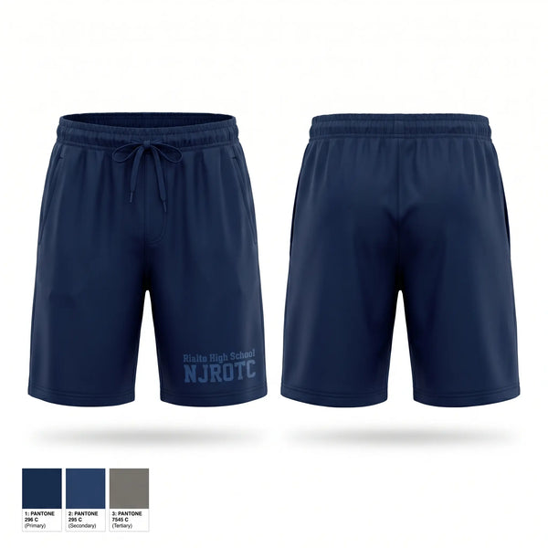 Athletic Shorts With Pockets, Rialto High School NJROTC, Navy, Teamtime, Team time, sublimation, custom sports apparel, team uniforms, spirit wear, spiritwear, sports uniforms, custom shirts, team store, custom team store, fundraiser sports, apparel fundraiser