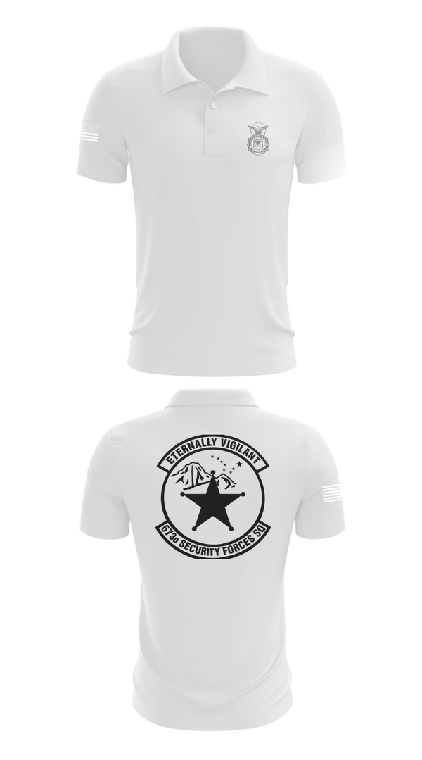 Short Sleeve Performance Polo, 673d Security Forces Squadron, Air Force, Teamtime, Team time, sublimation, custom sports apparel, team uniforms, spirit wear, spiritwear, sports uniforms, custom shirts, team store, custom team store, fundraiser sports, apparel fundraiser