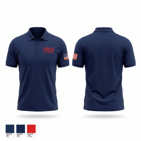 Short Sleeve Performance Polo, Atwater Fire Department and Ambulance, EMS/EMT, Teamtime, Team time, sublimation, custom sports apparel, team uniforms, spirit wear, spiritwear, sports uniforms, custom shirts, team store, custom team store, fundraiser sports, apparel fundraiser