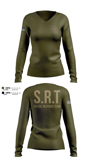 Womens Long Sleeve Vneck Shirt, Tri-County SRT, Police, Teamtime, Team time, sublimation, custom sports apparel, team uniforms, spirit wear, spiritwear, sports uniforms, custom shirts, team store, custom team store, fundraiser sports, apparel fundraiser