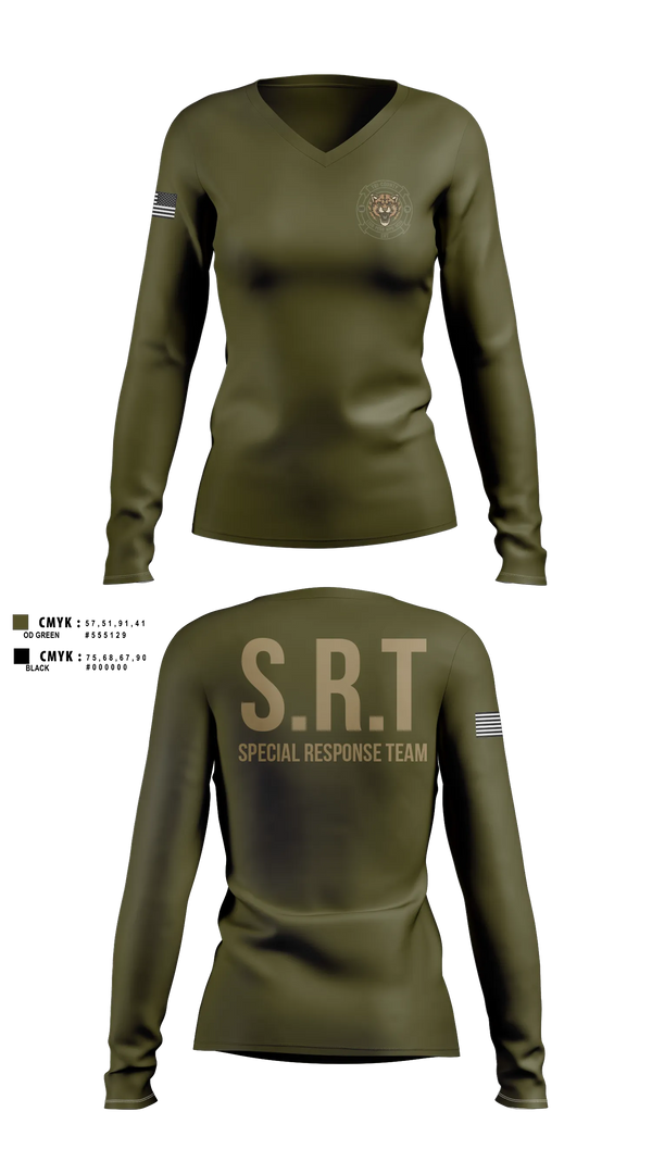 Womens Long Sleeve Vneck Shirt, Tri-County SRT, Police, Teamtime, Team time, sublimation, custom sports apparel, team uniforms, spirit wear, spiritwear, sports uniforms, custom shirts, team store, custom team store, fundraiser sports, apparel fundraiser