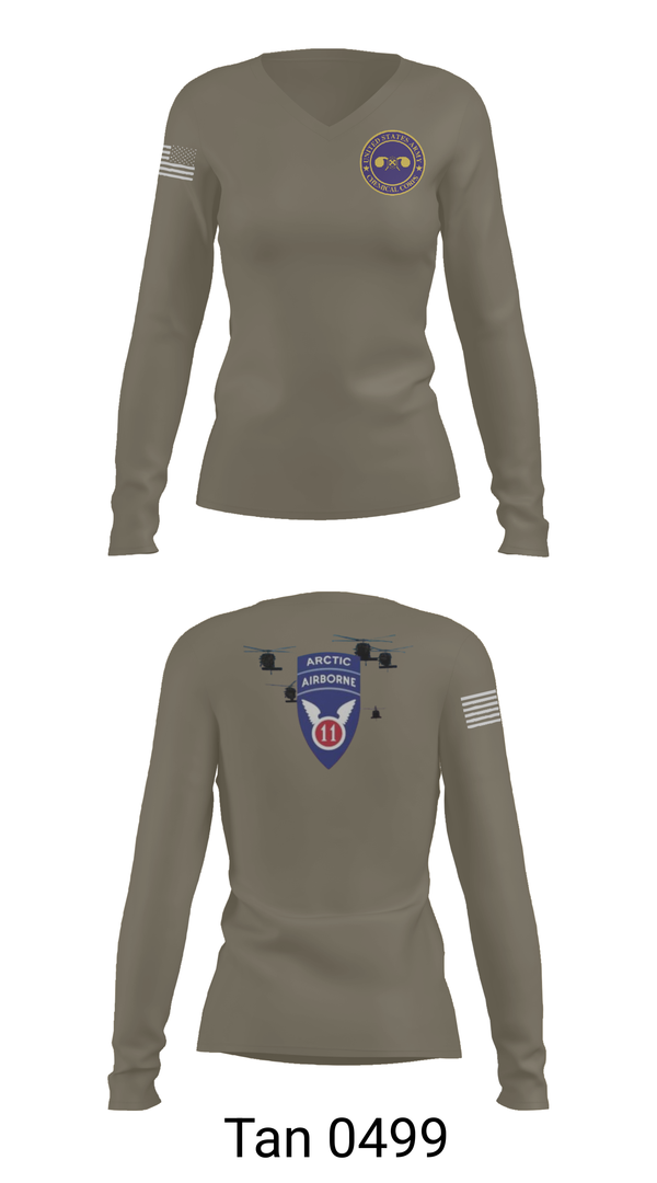Womens Long Sleeve Vneck Shirt, 440th CBRN CO, , Teamtime, Team time, sublimation, custom sports apparel, team uniforms, spirit wear, spiritwear, sports uniforms, custom shirts, team store, custom team store, fundraiser sports, apparel fundraiser