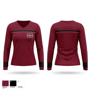 Womens Long Sleeve Vneck Shirt, Maud Cardinals, Baseball, Teamtime, Team time, sublimation, custom sports apparel, team uniforms, spirit wear, spiritwear, sports uniforms, custom shirts, team store, custom team store, fundraiser sports, apparel fundraiser