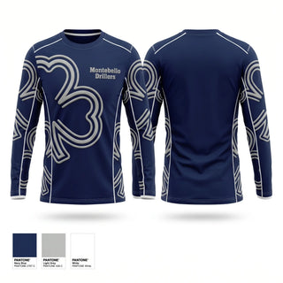 Long Sleeve Performance Shirt, Montebello Drillers, Baseball, Teamtime, Team time, sublimation, custom sports apparel, team uniforms, spirit wear, spiritwear, sports uniforms, custom shirts, team store, custom team store, fundraiser sports, apparel fundraiser