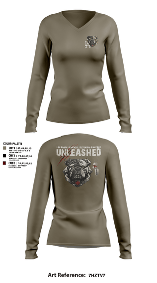 Womens Long Sleeve Vneck Shirt, LA Medical Recruiting Company, Army, Teamtime, Team time, sublimation, custom sports apparel, team uniforms, spirit wear, spiritwear, sports uniforms, custom shirts, team store, custom team store, fundraiser sports, apparel fundraiser