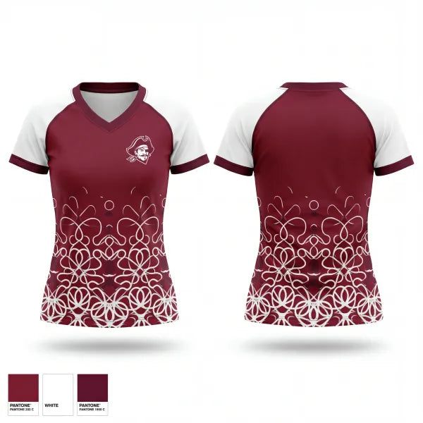 Womens Short Sleeve Vneck Shirt, Caravel Academy Track & Field, Track & Field, Teamtime, Team time, sublimation, custom sports apparel, team uniforms, spirit wear, spiritwear, sports uniforms, custom shirts, team store, custom team store, fundraiser sports, apparel fundraiser