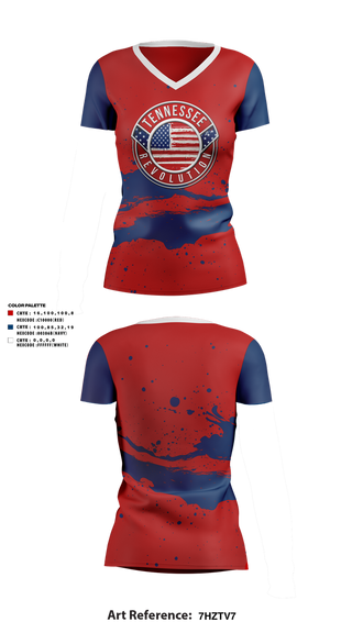 Womens Short Sleeve Vneck Shirt, Tennessee Revolution, , Teamtime, Team time, sublimation, custom sports apparel, team uniforms, spirit wear, spiritwear, sports uniforms, custom shirts, team store, custom team store, fundraiser sports, apparel fundraiser