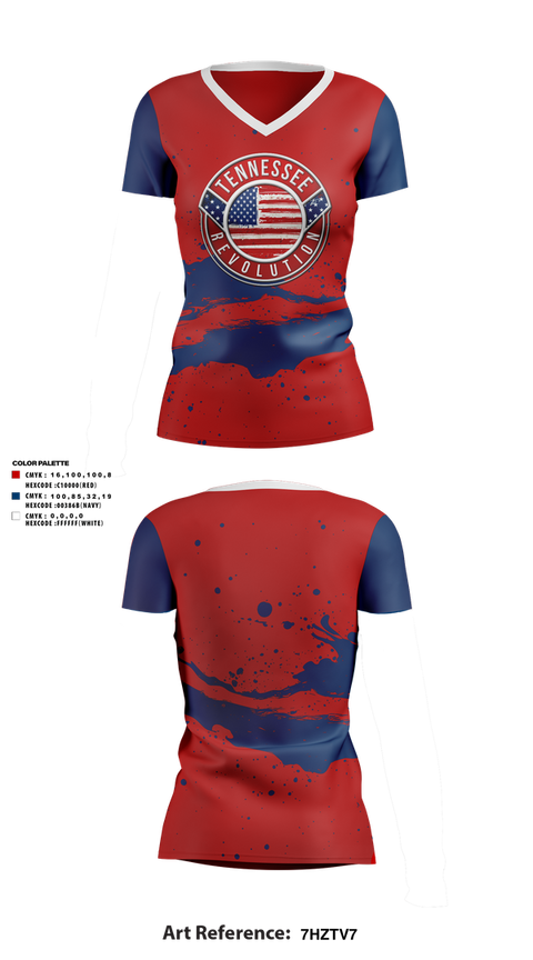 Womens Short Sleeve Vneck Shirt, Tennessee Revolution, , Teamtime, Team time, sublimation, custom sports apparel, team uniforms, spirit wear, spiritwear, sports uniforms, custom shirts, team store, custom team store, fundraiser sports, apparel fundraiser