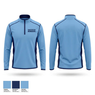 Quarter Zip Jacket, Manchester Bombers, Baseball, Teamtime, Team time, sublimation, custom sports apparel, team uniforms, spirit wear, spiritwear, sports uniforms, custom shirts, team store, custom team store, fundraiser sports, apparel fundraiser