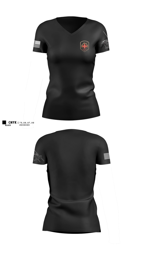 Womens Short Sleeve Vneck Shirt, 1-171 MEDEVAC, National Guard, Teamtime, Team time, sublimation, custom sports apparel, team uniforms, spirit wear, spiritwear, sports uniforms, custom shirts, team store, custom team store, fundraiser sports, apparel fundraiser