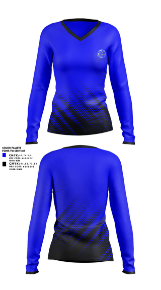 Womens Long Sleeve Vneck Shirt, Epping Blue Devils, Women's Soccer, Teamtime, Team time, sublimation, custom sports apparel, team uniforms, spirit wear, spiritwear, sports uniforms, custom shirts, team store, custom team store, fundraiser sports, apparel fundraiser