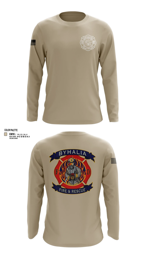 Long Sleeve Performance Shirt, Byhalia Fire and Rescue, Fire Department, Teamtime, Team time, sublimation, custom sports apparel, team uniforms, spirit wear, spiritwear, sports uniforms, custom shirts, team store, custom team store, fundraiser sports, apparel fundraiser