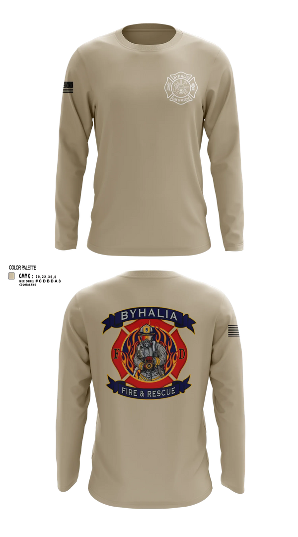 Long Sleeve Performance Shirt, Byhalia Fire and Rescue, Fire Department, Teamtime, Team time, sublimation, custom sports apparel, team uniforms, spirit wear, spiritwear, sports uniforms, custom shirts, team store, custom team store, fundraiser sports, apparel fundraiser