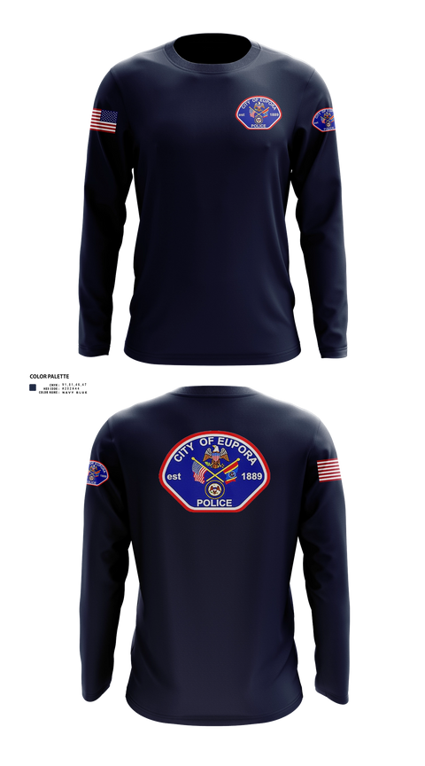 Long Sleeve Performance Shirt, EUPORA POLICE DEPARTMENT, Police, Teamtime, Team time, sublimation, custom sports apparel, team uniforms, spirit wear, spiritwear, sports uniforms, custom shirts, team store, custom team store, fundraiser sports, apparel fundraiser