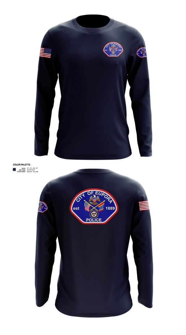 Long Sleeve Performance Shirt, EUPORA POLICE DEPARTMENT, Police, Teamtime, Team time, sublimation, custom sports apparel, team uniforms, spirit wear, spiritwear, sports uniforms, custom shirts, team store, custom team store, fundraiser sports, apparel fundraiser