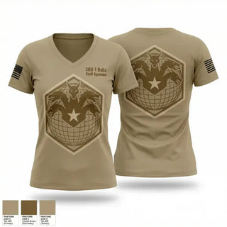 Womens Short Sleeve Vneck Shirt, SBD 1 Delta Staff Agencies, Air Force, Teamtime, Team time, sublimation, custom sports apparel, team uniforms, spirit wear, spiritwear, sports uniforms, custom shirts, team store, custom team store, fundraiser sports, apparel fundraiser