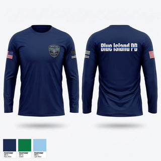 Long Sleeve Performance Shirt, Blue Island Police Department, Police, Teamtime, Team time, sublimation, custom sports apparel, team uniforms, spirit wear, spiritwear, sports uniforms, custom shirts, team store, custom team store, fundraiser sports, apparel fundraiser