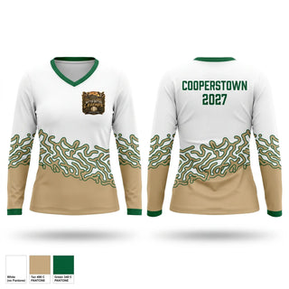 Womens Long Sleeve Vneck Shirt, Sutter Buttes Legends, Baseball, Teamtime, Team time, sublimation, custom sports apparel, team uniforms, spirit wear, spiritwear, sports uniforms, custom shirts, team store, custom team store, fundraiser sports, apparel fundraiser