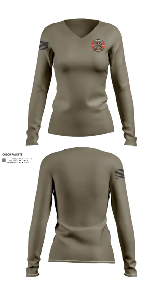 Womens Long Sleeve Vneck Shirt, Northside Fire Rescue, Fire Department, Teamtime, Team time, sublimation, custom sports apparel, team uniforms, spirit wear, spiritwear, sports uniforms, custom shirts, team store, custom team store, fundraiser sports, apparel fundraiser