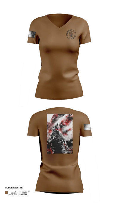 Firearms Tactical Training Squad 18655865 Women's Short Sleeve V-neck Shirt - 21