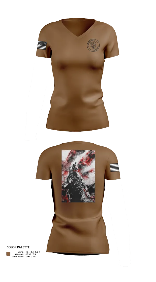 Womens Short Sleeve Vneck Shirt, Firearms Tactical Training Squad, , Teamtime, Team time, sublimation, custom sports apparel, team uniforms, spirit wear, spiritwear, sports uniforms, custom shirts, team store, custom team store, fundraiser sports, apparel fundraiser