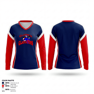 Womens Long Sleeve Vneck Shirt, Gladwin Gladiators, Ice Hockey, Teamtime, Team time, sublimation, custom sports apparel, team uniforms, spirit wear, spiritwear, sports uniforms, custom shirts, team store, custom team store, fundraiser sports, apparel fundraiser