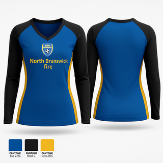 Womens Long Sleeve Vneck Shirt, North Brunswick fire, Men's Soccer, Teamtime, Team time, sublimation, custom sports apparel, team uniforms, spirit wear, spiritwear, sports uniforms, custom shirts, team store, custom team store, fundraiser sports, apparel fundraiser