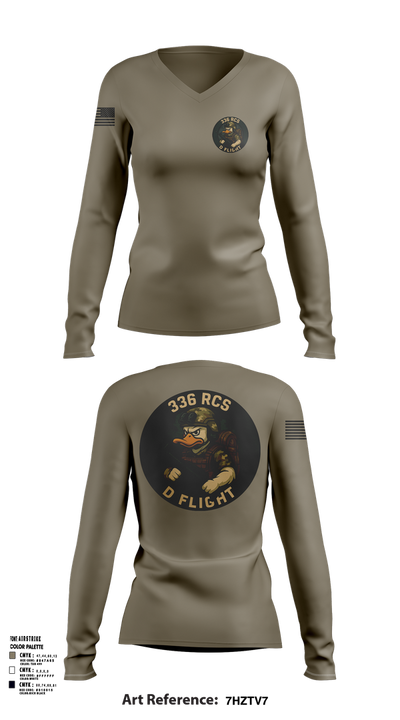 336 RCS D Flight 26202235 Women's Long Sleeve V-neck Shirt - 102