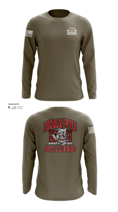 Bravo Company “Bulldogs” 31st Engineer Battalion 91447839 Long Sleeve Performance Shirt 100