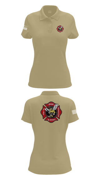 Womens Short Sleeve Performance Polo, B-Shift, Fire Department, Teamtime, Team time, sublimation, custom sports apparel, team uniforms, spirit wear, spiritwear, sports uniforms, custom shirts, team store, custom team store, fundraiser sports, apparel fundraiser